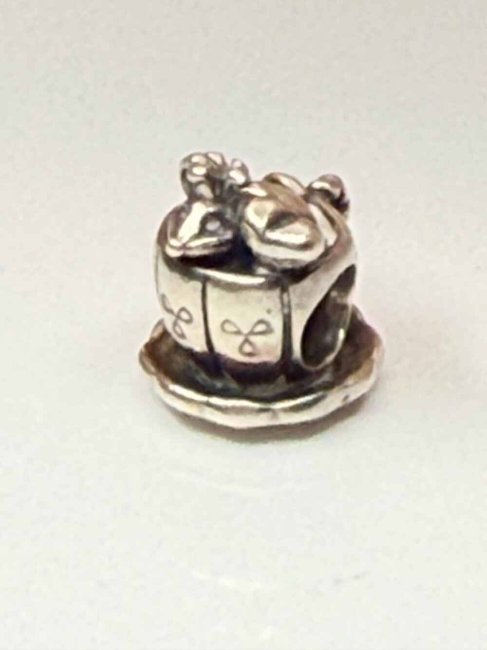 Pandora Mouse in Teacup Be Mine Heart Sterling Silver Threaded Charm 925 ALE